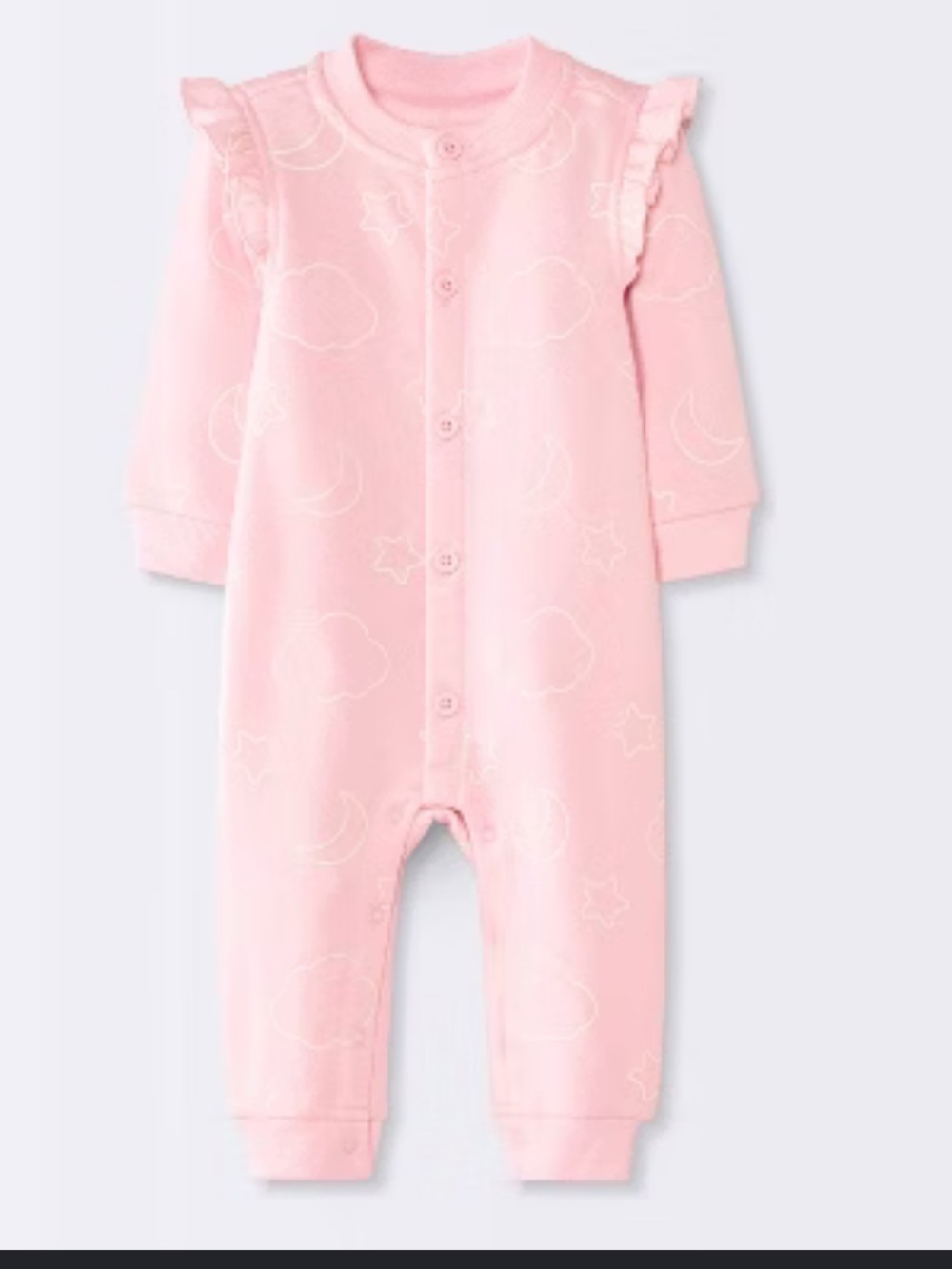 cloud island Pink Moon & Stars Fleece Footie